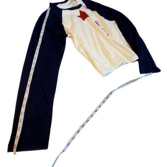 Modernlux Raglan Tee XXL White/Navy Star Print Crew neckline Cotton/Polyester - Picture 7 of 7